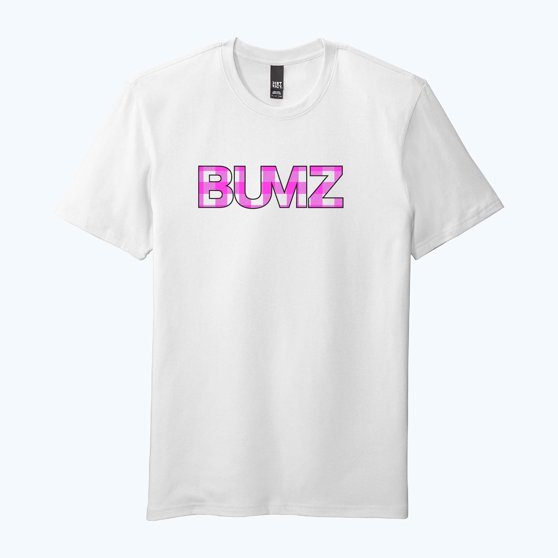 White/Pink Plaid Bumz Tee