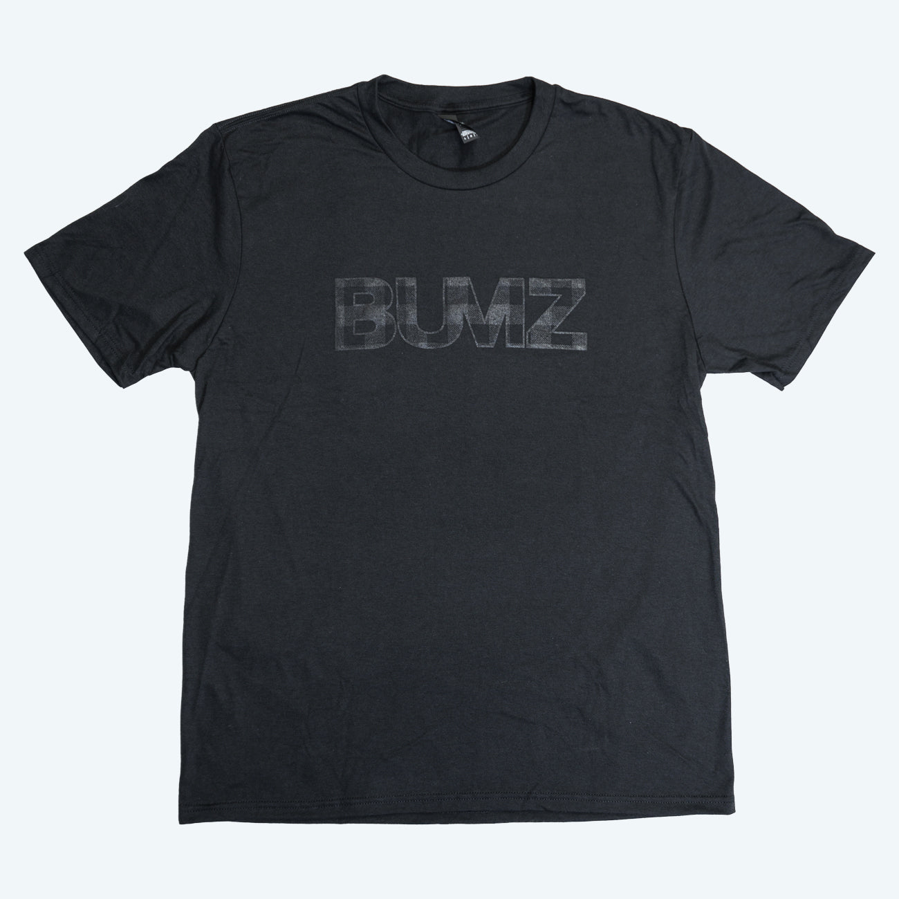 (NEW) Black/Black Plaid Bumz Tee