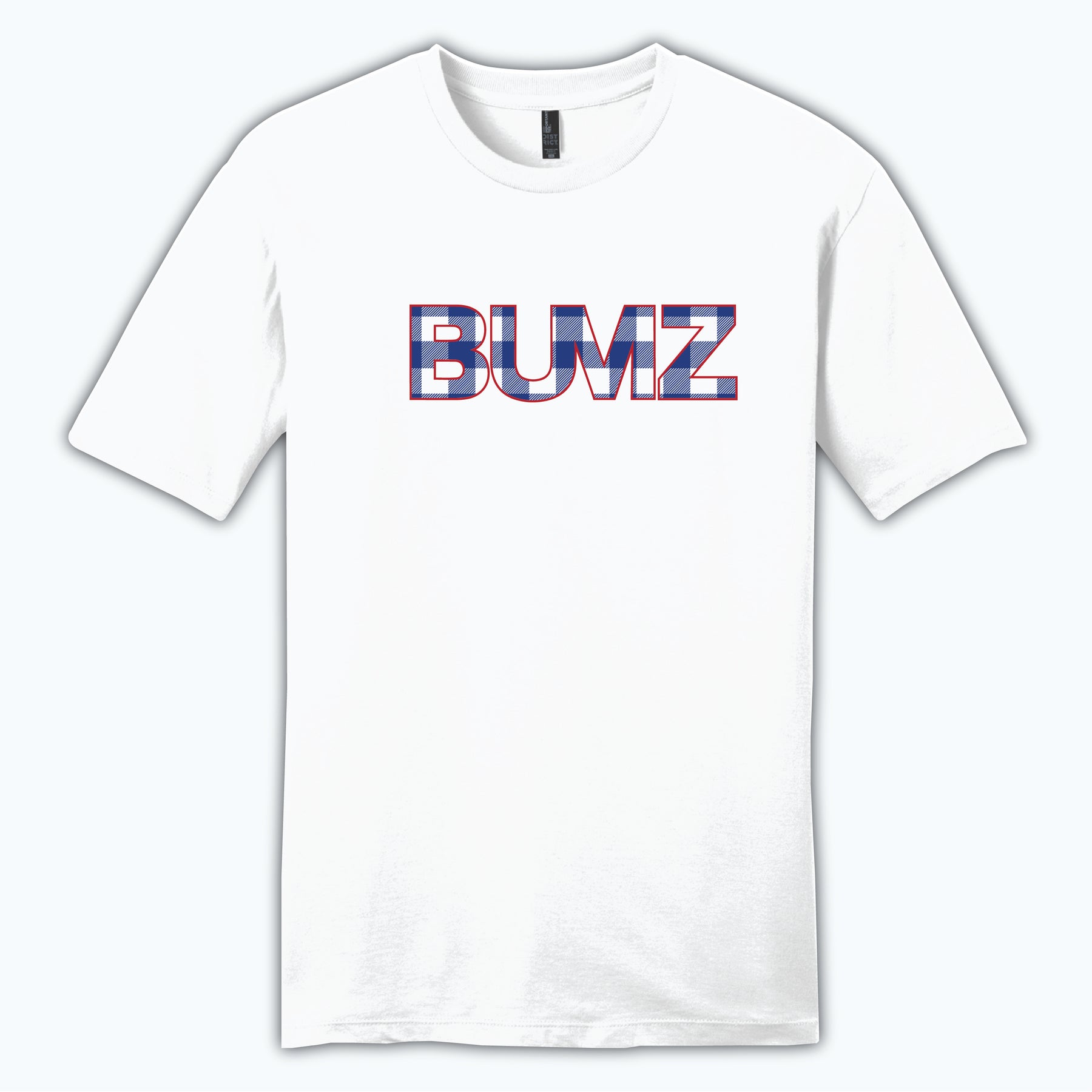 White/Blue Plaid Bumz Tee